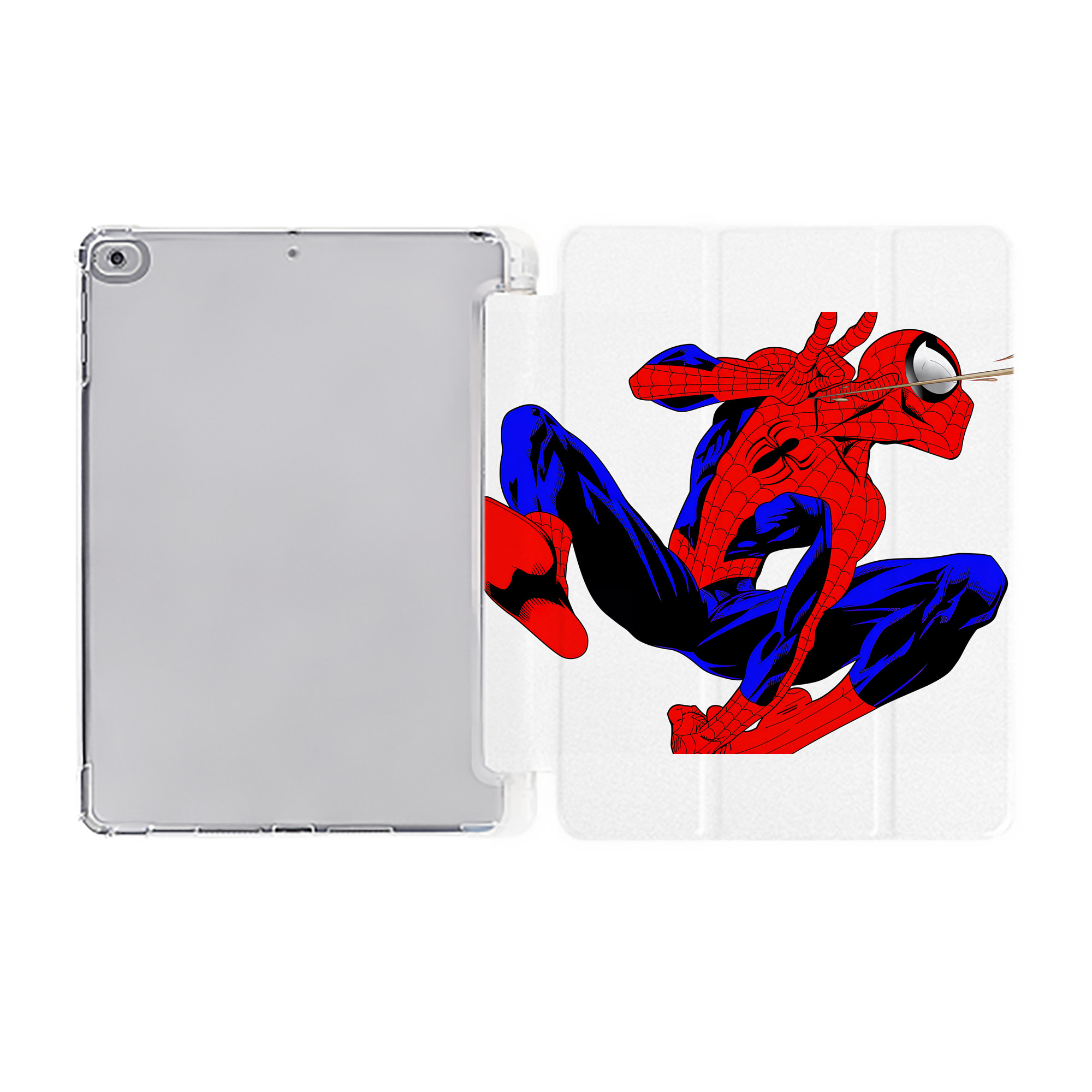 （画像用） Spider Man スパイダーマン IPad ケース ペン収納付き 三つ折りスタンド PUレザー×シリコン 対応機種9.5/10.5/10.9インチ